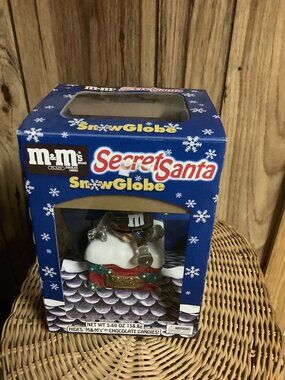 Vintage M&M's Secret Santa Snow Globe -- NIB